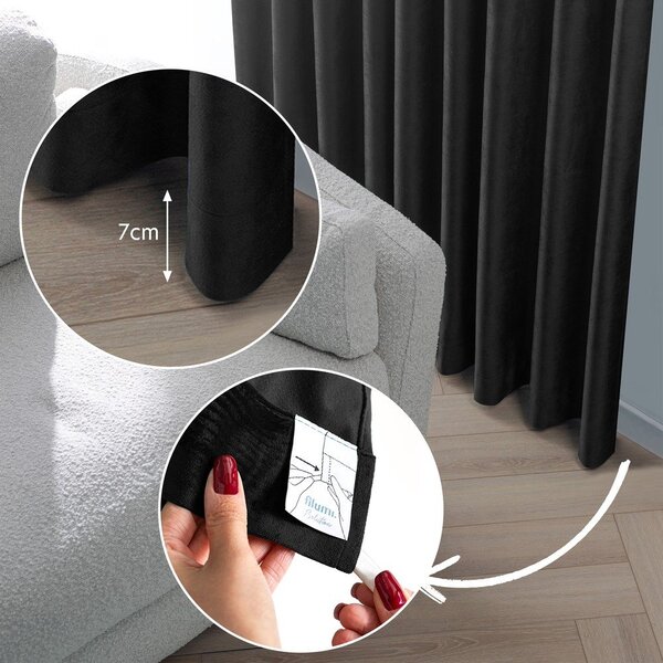 Černý sametový dimout závěs 200x250 cm Velto – Filumi
