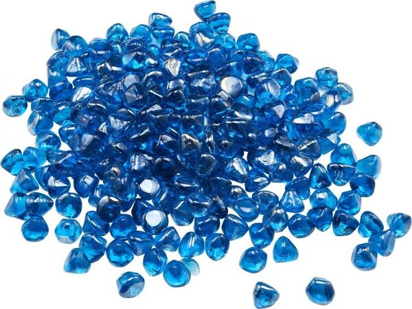 Krbové sklo 4,5kg - 25,4mm skleněné kameny dekorace karibská modř - skleněné kameny do krbu - krbové skleněné dekorace