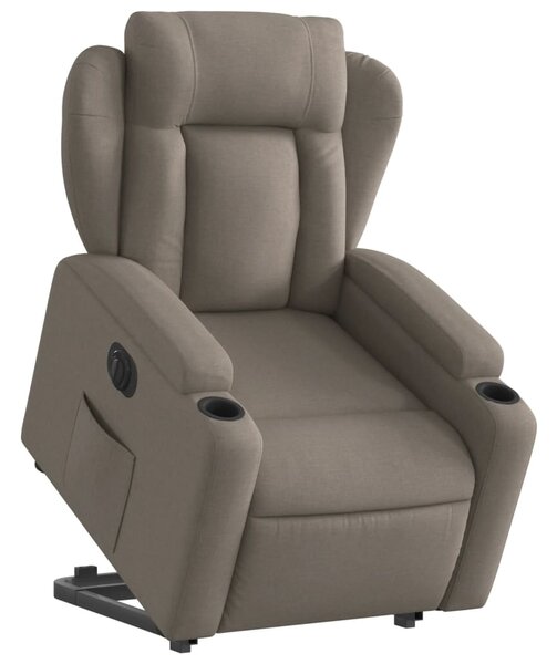 Elektrické zvedací polohovací křeslo taupe textil 3204514