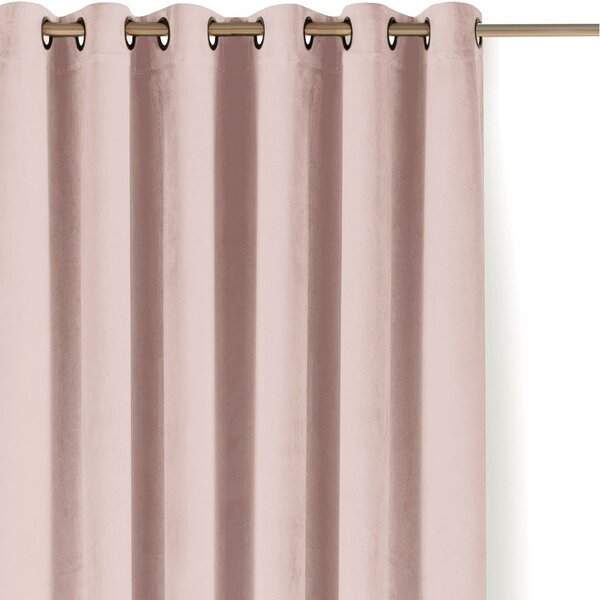 Světle růžový sametový dimout závěs 530x270 cm Velto – Filumi