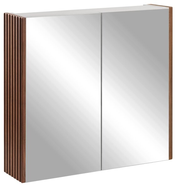 Rodan Zrcadlová Skříňka 60 cm - Šedá - Boční Panely Dub Ořech - Závěsná - Bezúchytková - 2dveřová - ELEGANCE