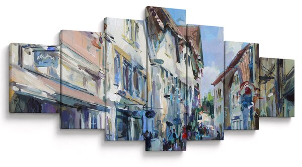 Obraz - Ulička starého města, akrylová malba (210x100 cm)
