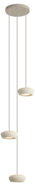 Moderní závěsná lampa béžová s kulatými stínidly 3-světelná - Concerto