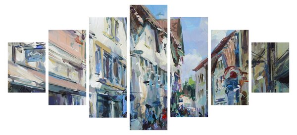 Obraz - Ulička starého města, akrylová malba (210x100 cm)