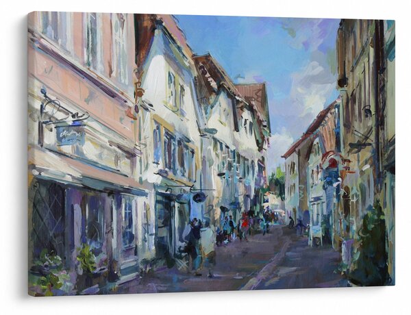 Obraz - Ulička starého města, akrylová malba (70x50 cm)