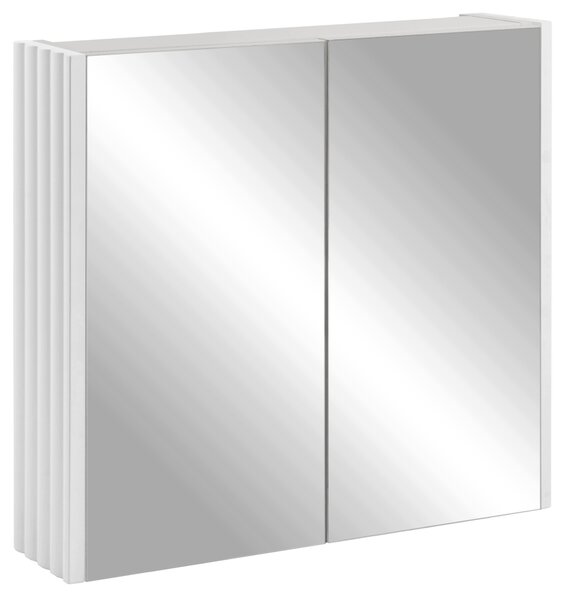 Rodan Zrcadlová Skříňka 60 cm - Šedá - Bílé Boční Panely - Závěsná - Bezúchytková - 2dveřová - BELLO
