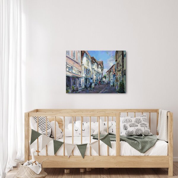 Obraz - Ulička starého města, akrylová malba (70x50 cm)