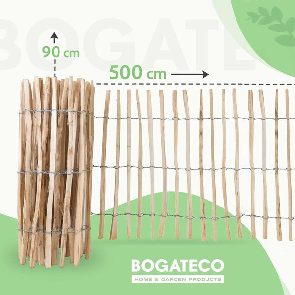 Zahradní plot ořechový - Latový plot 500 x 90 cm - Mezera mezi latěmi 4 až 5 cm - Dřevěný plot