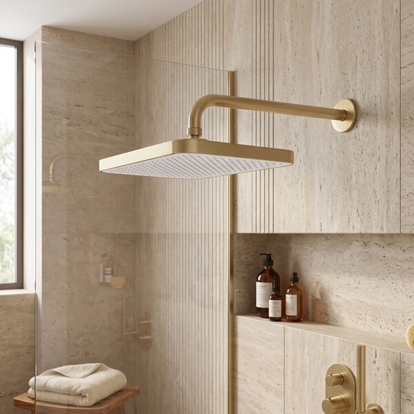 Rea, Obdélníková dešťová sprcha REA JS-032 Brushed Gold, REA-P0396
