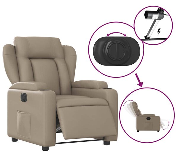 Elektrické polohovací křeslo cappuccino umělá kůže 3204536