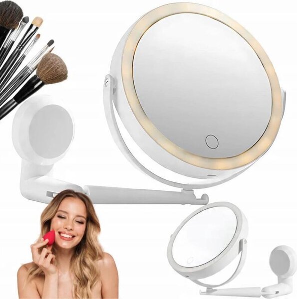 Verk 27520 LED kosmetické zrcátko, otočné 360°, bílé