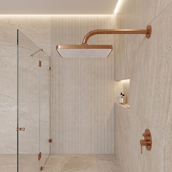 Rea, Obdélníková dešťová sprcha REA JS-032 Brushed Copper, REA-P0397
