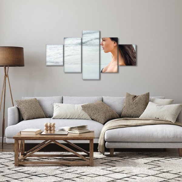 Obraz ženy na pláži (125x70 cm)