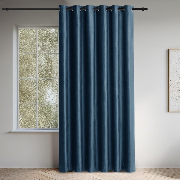 Modrý sametový dimout závěs 140x175 cm Velto – Filumi