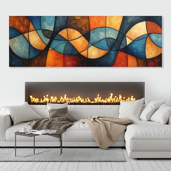 Obraz na plátně - Symbiotické rytmy FeelHappy.cz Velikost obrazu (šířka x výška): 120 x 40 cm