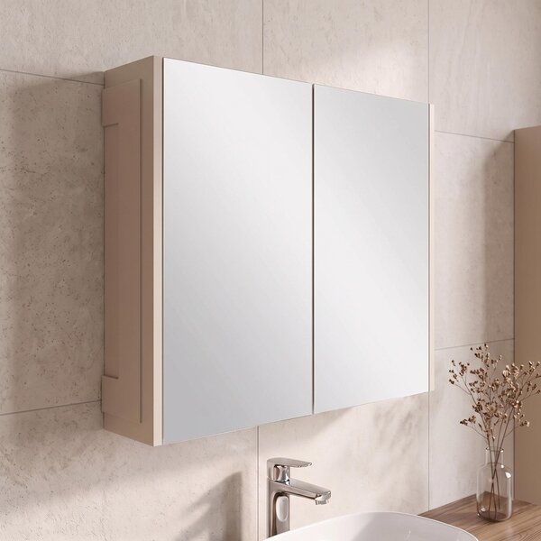 Rodan Zrcadlová Skříňka 60 cm - Šedá - Boční Panely Kašmír - Závěsná - Bezúchytková - 2dveřová - CLASSIC