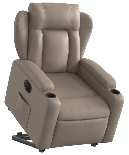 Elektrické zvedací polohovací křeslo cappuccino umělá kůže 3204564