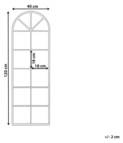 Zrcadlo BROUAGE 40 cm 120 cm Kov Černá