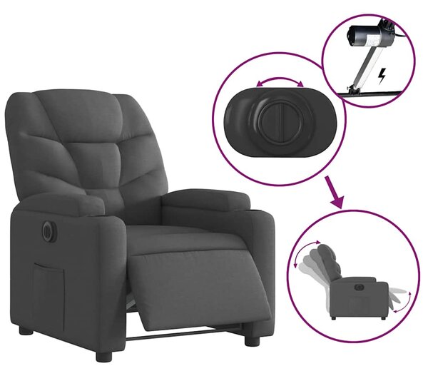 Elektrické polohovací křeslo černé textil 3204574