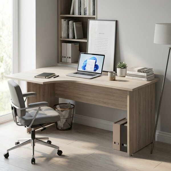 Ergonomický stůl Impress 160 x 90 cm, levý, dub sonoma