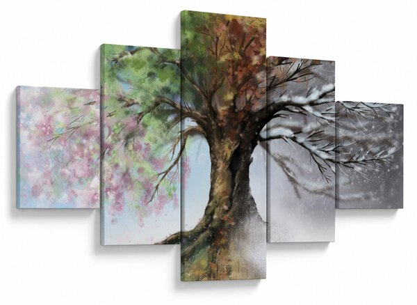 Obraz - Strom čtyř ročních období (125x70 cm)