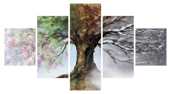 Obraz - Strom čtyř ročních období (125x70 cm)