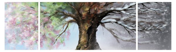 Obraz - Strom čtyř ročních období (170x50 cm)