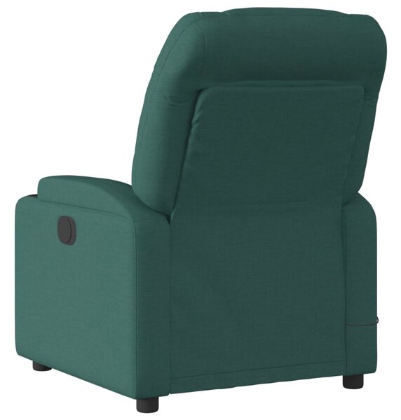 Elektrické masážní polohovací křeslo tmavě zelené textil 3204590