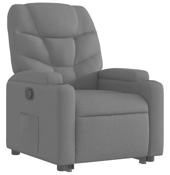 Zvedací polohovací křeslo tmavě šedé textil 3204597