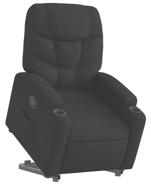 Zvedací polohovací křeslo černé textil 3204598