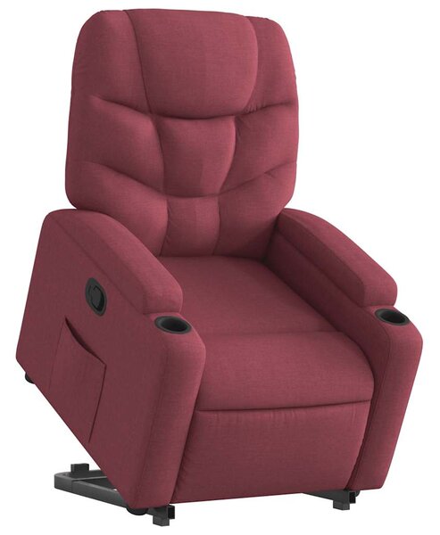 Zvedací polohovací křeslo vínové textil 3204599