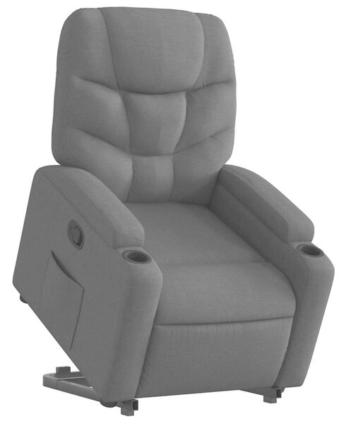 Zvedací polohovací křeslo tmavě šedé textil 3204597