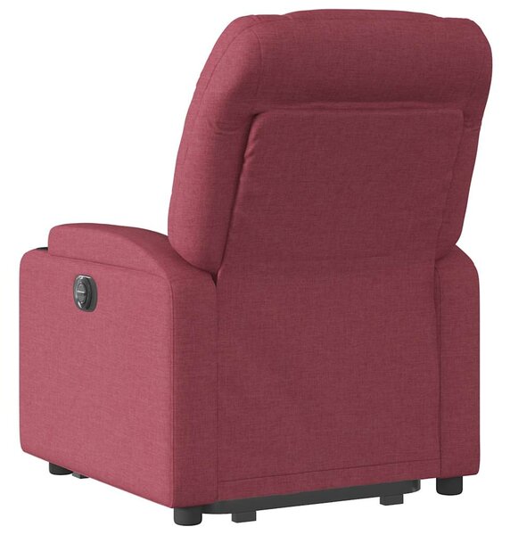 Zvedací polohovací křeslo vínové textil 3204599