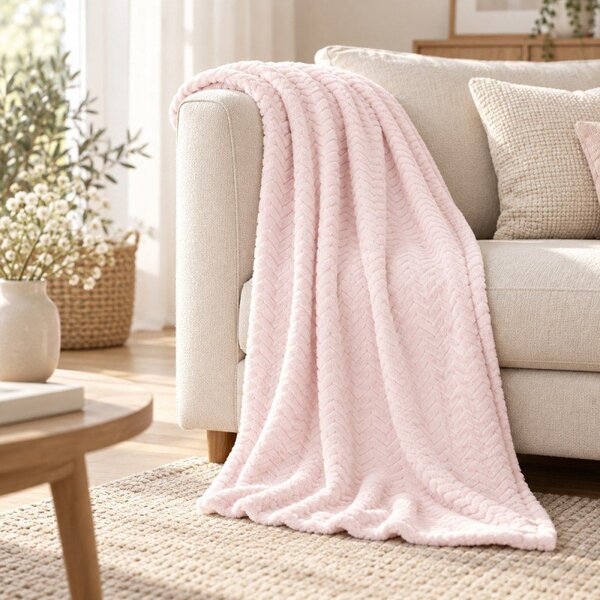 Deka 70x160 cm SPRINGOS Splendit HA7117 světle růžová