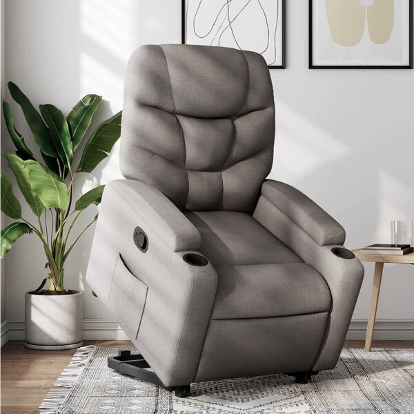 Zvedací polohovací křeslo taupe textil 3204604