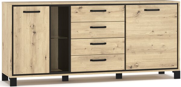 Nabbi Dvoudveřová komoda se zásuvkami Vinap CH-2D4DRWRS - dub artisan / wenge tmavá