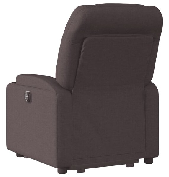 Zvedací polohovací křeslo tmavě hnědé textil 3204601