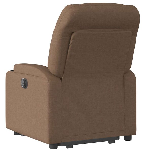 Zvedací polohovací křeslo hnědé textil 3204600