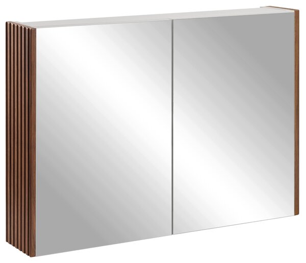 Rodan Zrcadlová Skříňka 80 cm - Šedá - Boční Panely Dub Ořech - Závěsná - Bezúchytková - 2dveřová - ELEGANCE