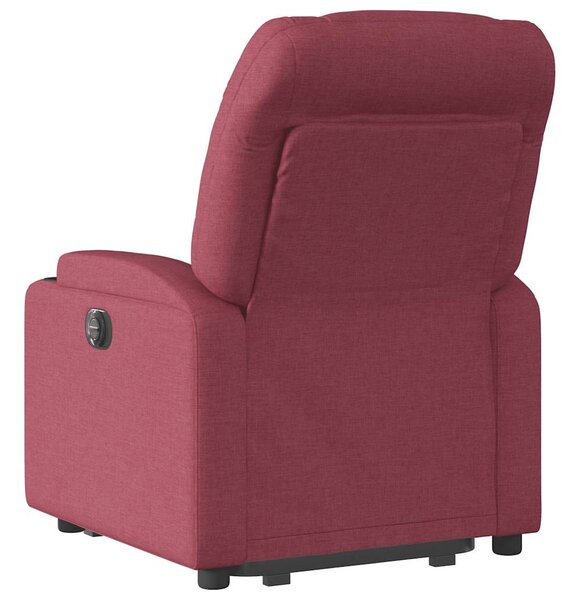 Elektrické zvedací polohovací křeslo vínové textil 3204623