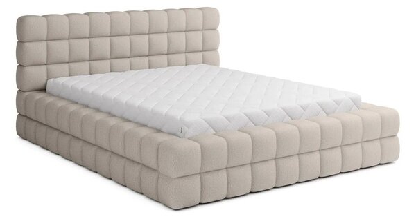 Béžová čalouněná dvoulůžková postel s úložným prostorem s roštem 180x200 cm Dizzle – ELTAP