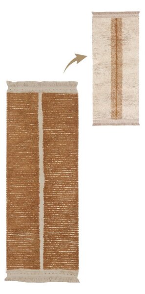 Bavlněný běhoun v béžovo-cihlové barvě 80x230 cm Duetto Toffee – Lorena Canals