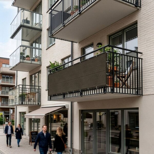 Zástěna na balkon 1x5 m SPRINGOS BN1030 hnědá