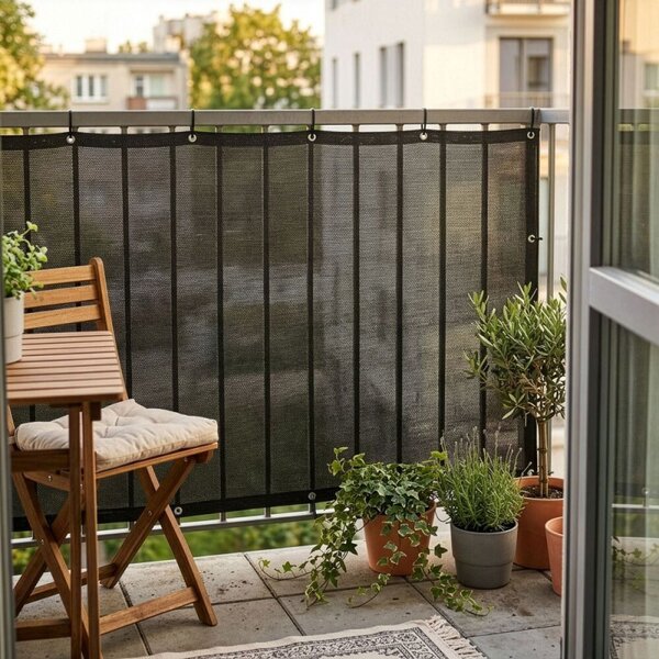 Zástěna na balkon 1x3 m SPRINGOS BN1027 antracit