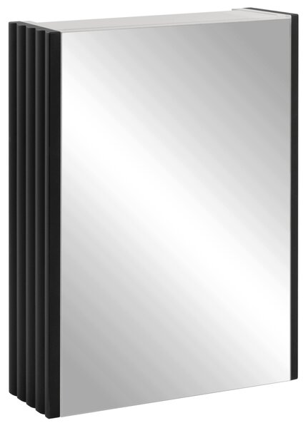 Rodan Zrcadlová Skříňka 40 cm - Šedá - Černé Boční Panely - Závěsná - Bezúchytková - 1dveřová - BELLO