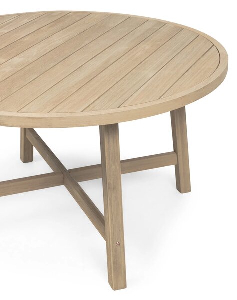 Hector Kulatý zahradní stůl Castello 130 cm z masivu akáciové dřevo/teak