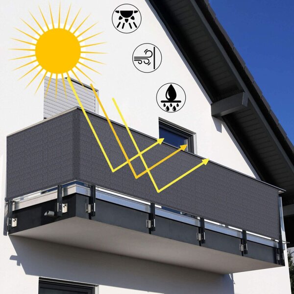 Zástěna na balkon 1x3 m SPRINGOS BN1027 antracit