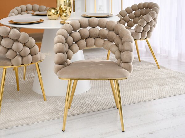Židle Lulish (béžová + zlatá). Akce -10%