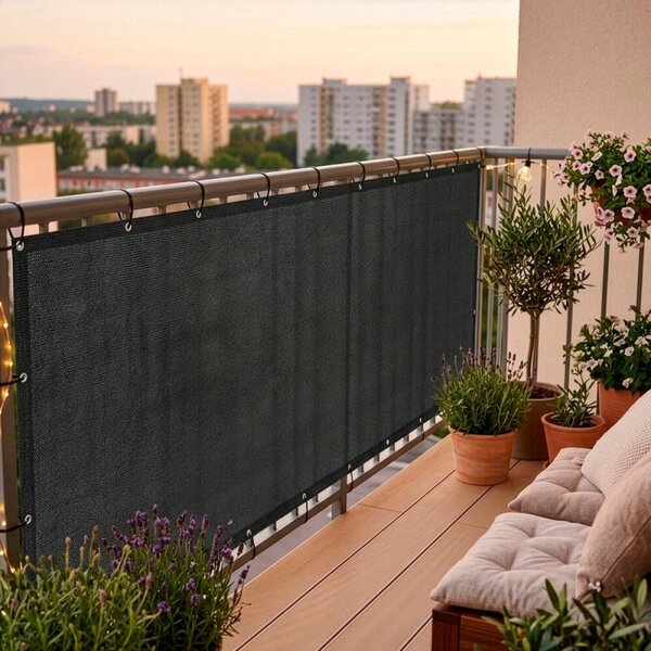 Zástěna na balkon 1x3 m SPRINGOS BN1027 antracit