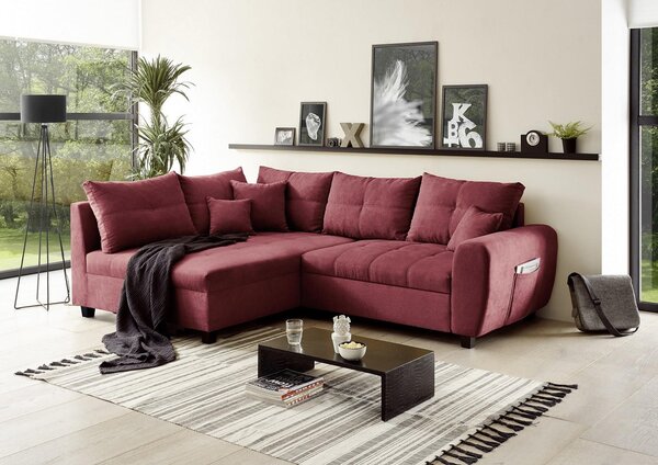 ROHOVÁ SEDAČKA, textil, kompozitní dřevo, bobulová MID.YOU - Sedací soupravy, Online Only